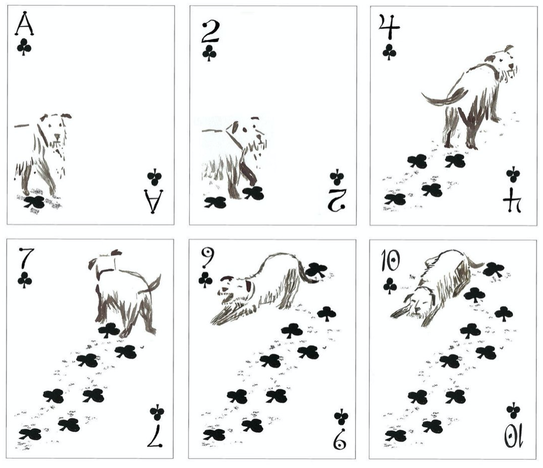 dogs playing cards clipart