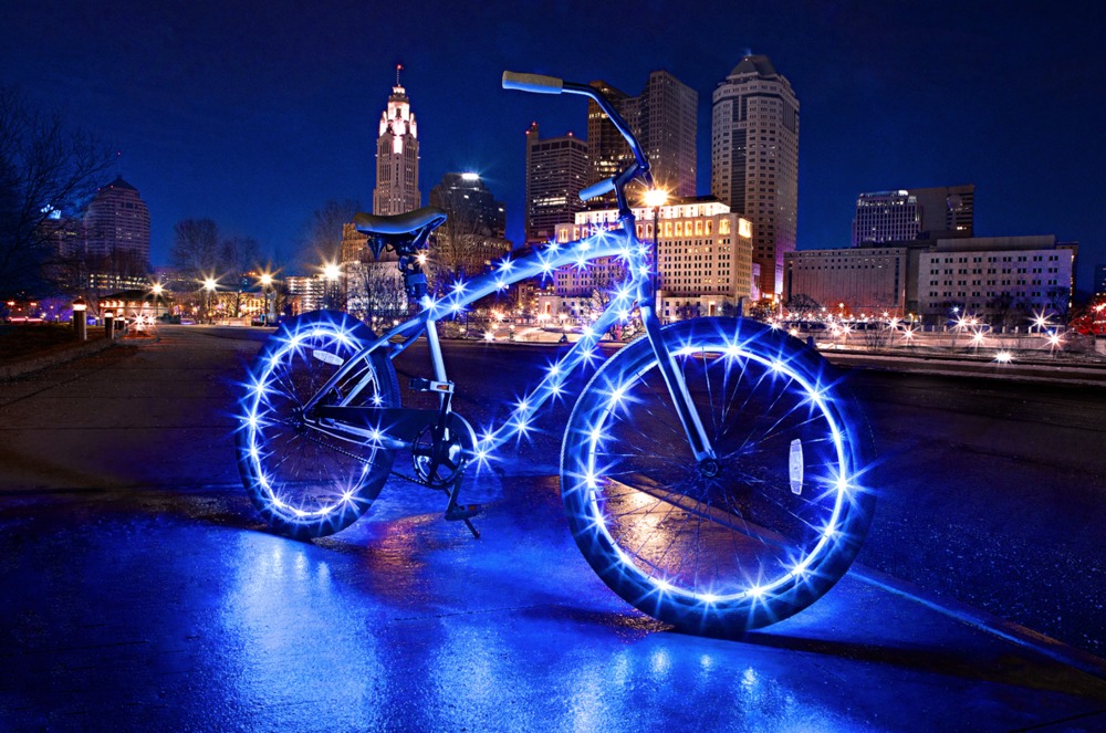 blue bike lights